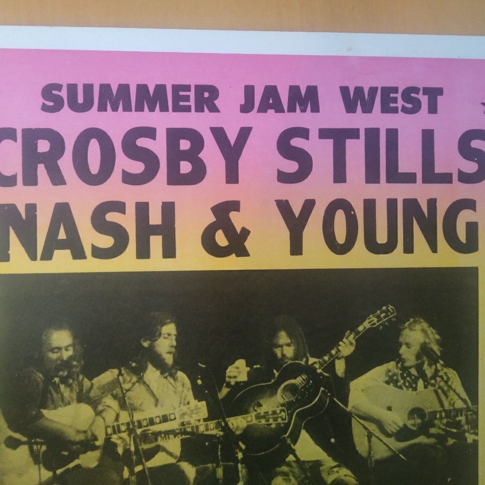 Vintage Crosby Stills Nash Young Beach Boys Summer Jam West 1974 Poster - Picture 3 of 7